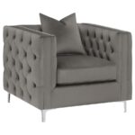 Phoebe Tufted Tuxedo Arms Chair Urban Bronze 509883 by Coaster Furniture - Image 4