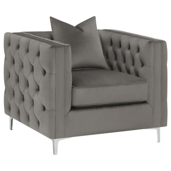Phoebe Tufted Tuxedo Arms Chair Urban Bronze 509883 by Coaster Furniture - Image 4