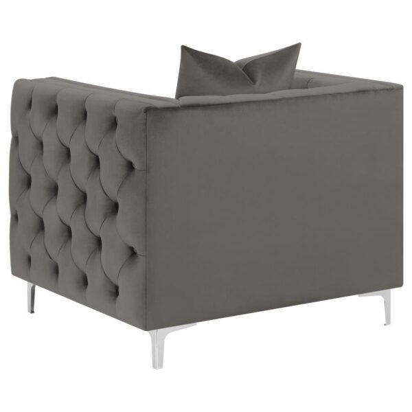 Phoebe Tufted Tuxedo Arms Chair Urban Bronze 509883 by Coaster Furniture - Image 8