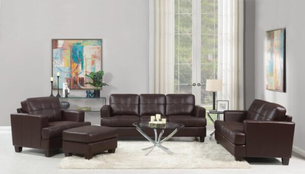Samuel Upholstered Chair Dark Brown 504073 by Coaster Furniture - Image 3