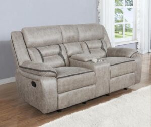 glider reclining loveseat with console
