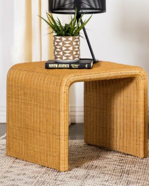 Juanita Square Rattan End Table Natural 709817 By Coaster Furniture