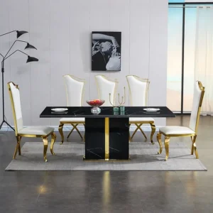 RDT397GB Gold Finish Dining Table