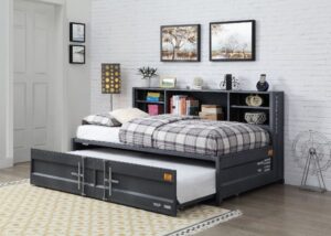 Gunmetal Cargo Daybed W/Trundle (Twin) & Storage 38270 by ACME