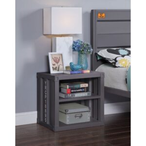 Gunmetal Cargo Nightstand W/USB 35922 by ACME
