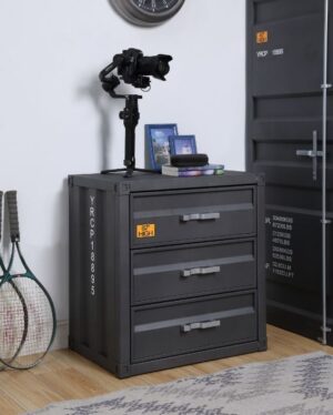 Gunmetal Cargo Chest W/3 Drawers 37957 by ACME