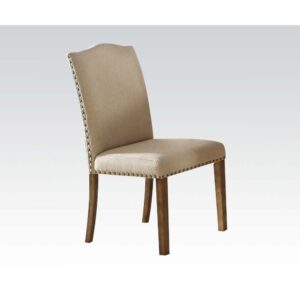 Khaki Linen Parker Side Chair 71742 by ACME