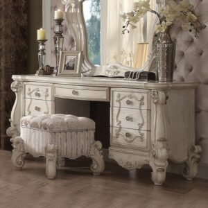 Bone White Versailles Vanity Desk 21137 by ACME