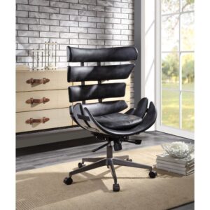 Black Leather Megan Office Chair 92552 by ACME