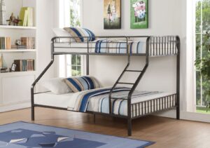 Gunmetal Caius Twin XL/Queen Bunk Bed 37605 by ACME