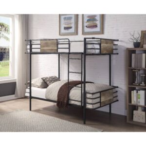 Gunmetal Deliz Twin/Twin Bunk Bed 38130 by ACME