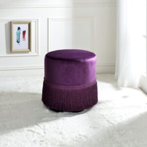 Eggplant Velvet Clivia Ottoman 96467 by ACME