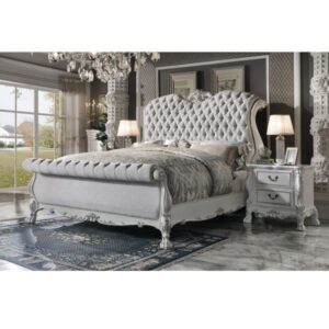 Fabric & Bone White Dresden Bed By ACME