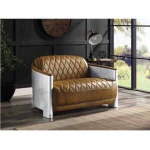 Espresso Leather Sedna Loveseat LV01985 By ACME