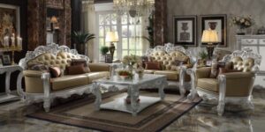 Bone Leather Vendome Sofa W/4 Pillows 53000B By ACME