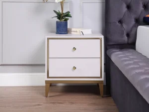 White and Gold Nightstand