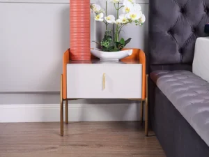 Orange Wood Nightstand
