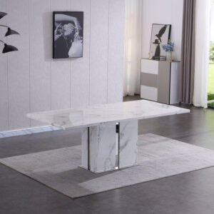 RDT397 White Marble Dining Room Table
