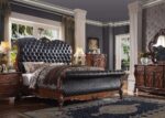 Dresden Bed With Rolled Leatherette Headboard and Footboard by ACME
