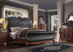 Dresden Bed With Rolled Leatherette Headboard and Footboard by ACME - Image 13