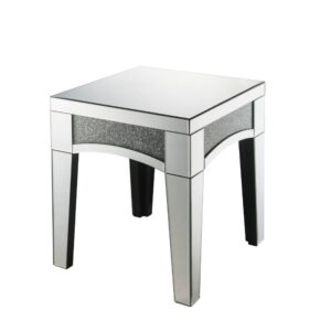 Modern Mirrored & Faux Stones Nowles End Table by ACME