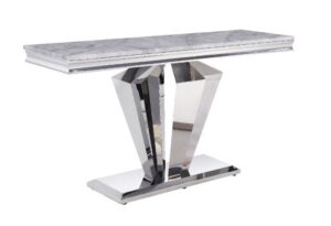 Light Gray Marble Top Satinka Sofa Table 87223 by ACME