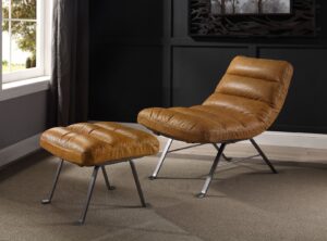 Toffee Leather Bison Accent Chair 59650 by ACME
