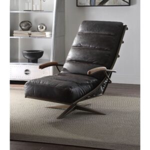 Morocco Leather Ekin Accent Chair W/Swivel 59834 by ACME