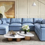 SEC8062BU Blue Ottoman By Artisan Furniture