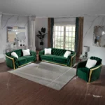 8019 Modern Velvet Sofa Set by Artisan Furniture