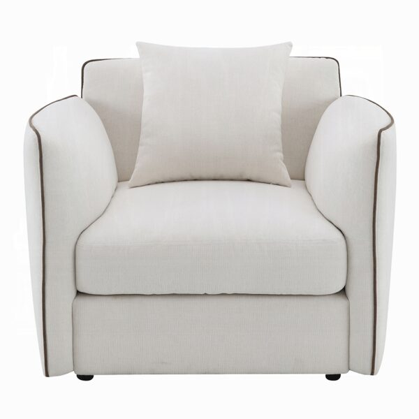 Yolanda Chair with Pillow in Beige Chenille LV03607 By ACME - Image 2