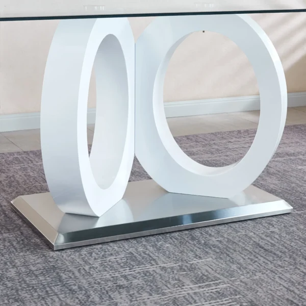 RDT398 Grey Tempered Glass Dining Table By Artisan Furniture