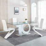 RDT398 Grey Tempered Glass Dining Table By Artisan Furniture