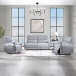 Jeromie Power Motion Loveseat with USB Port in Gray Leather LV03336 By ACME - Image 6