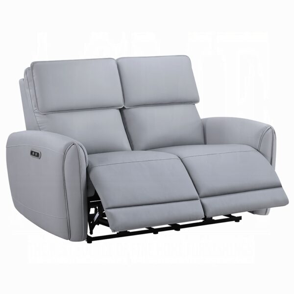 Jeromie Power Motion Loveseat with USB Port in Gray Leather LV03336 By ACME - Image 2