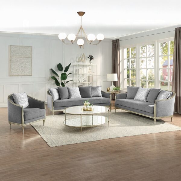 Fernando Loveseat with 4 Pillows in Champagne Finish LV04821 By ACME - Image 5