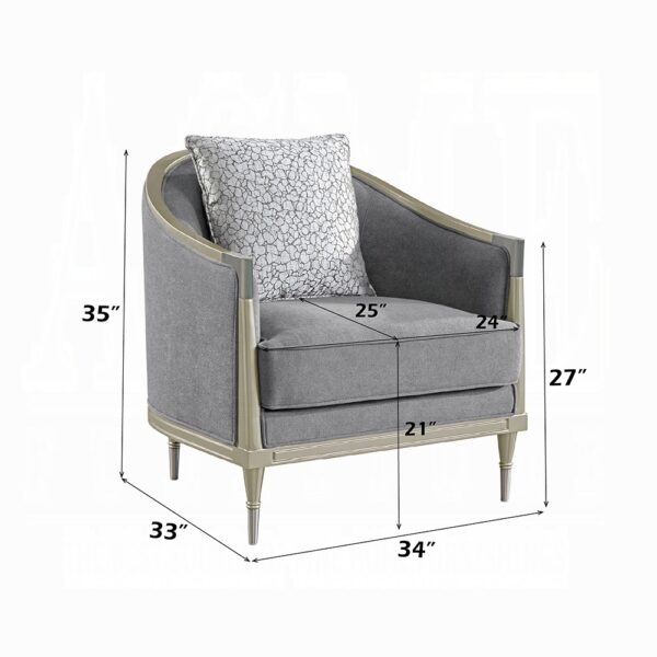 Fernando Chair with Pillow in Champagne Finish LV04822 By ACME - Image 4