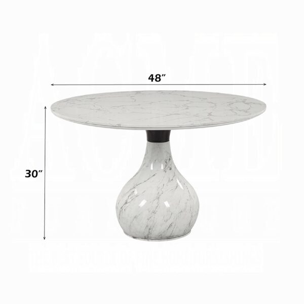 Koen Round Dining Table with Marble Top DN04055 By ACME - Image 3