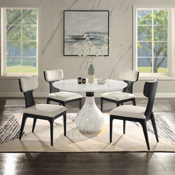 Koen Round Dining Table with Marble Top DN04055 By ACME - Image 4