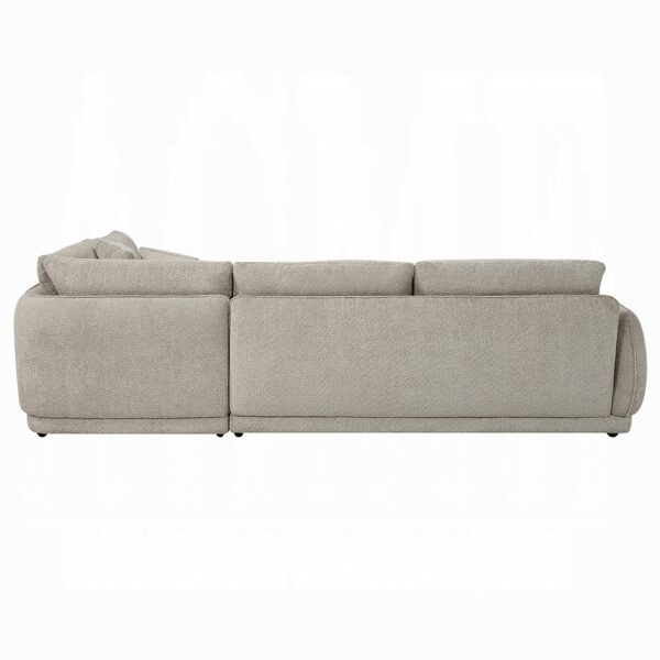 Jonina Sectional Sofa with 4 Pillows in Beige Chenille LV04840 By ACME - Image 4