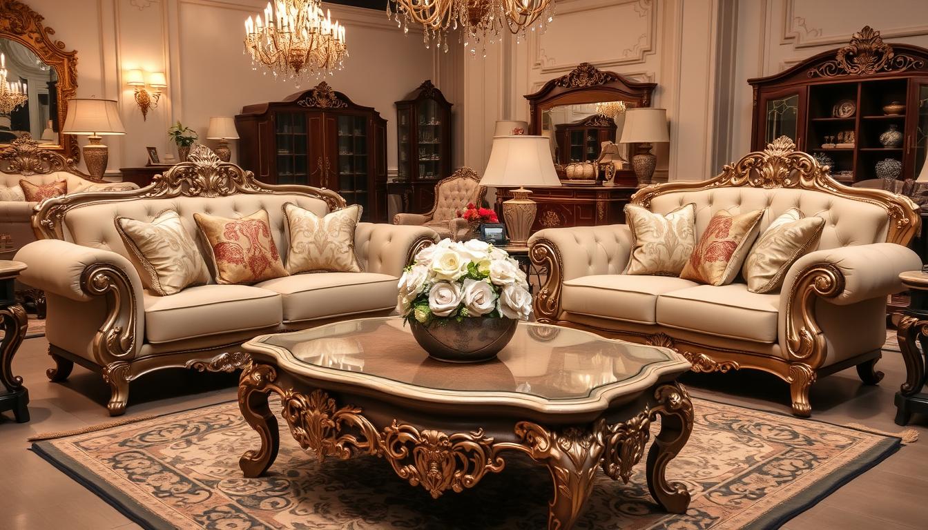 Homey Design Victorian sofa set in beige