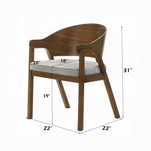 Hoyte Arm Chair in Walnut Finish DN03487 By ACME - Image 2