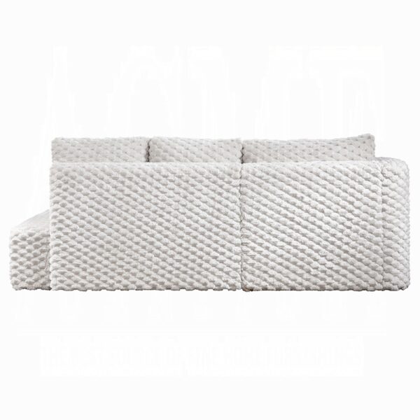 Manya Sectional Sofa in White Corduroy LV04260 By ACME - Image 2