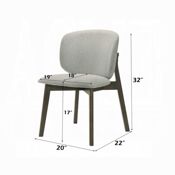 Mallin Side Chair in Gray Chenille DN03656 By ACME - Image 2