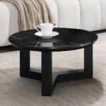 Dara Natural Marble Top Round Coffee Table LV03635 By ACME