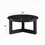 Dara Natural Marble Top Round Coffee Table LV03635 By ACME - Image 3
