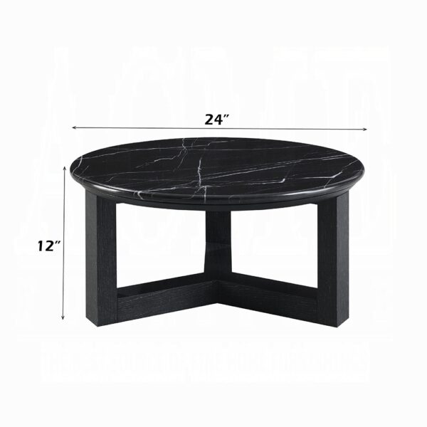 Dara Natural Marble Top Round Coffee Table LV03635 By ACME - Image 3