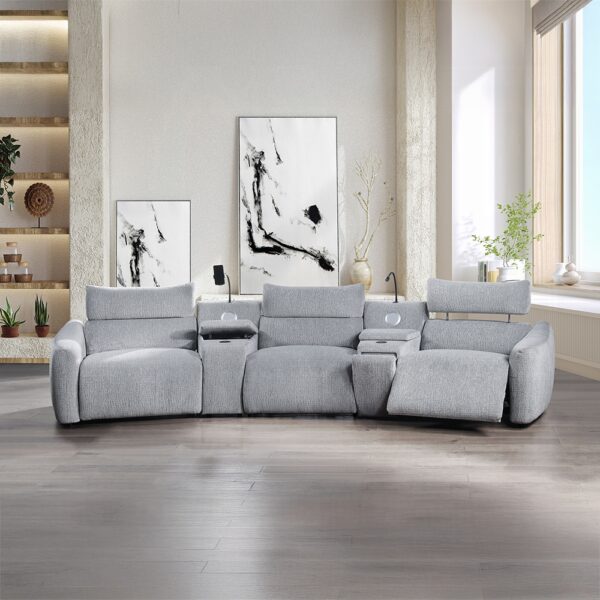 Fullar Light Gray Power Recliner LV03310 By ACME - Image 5