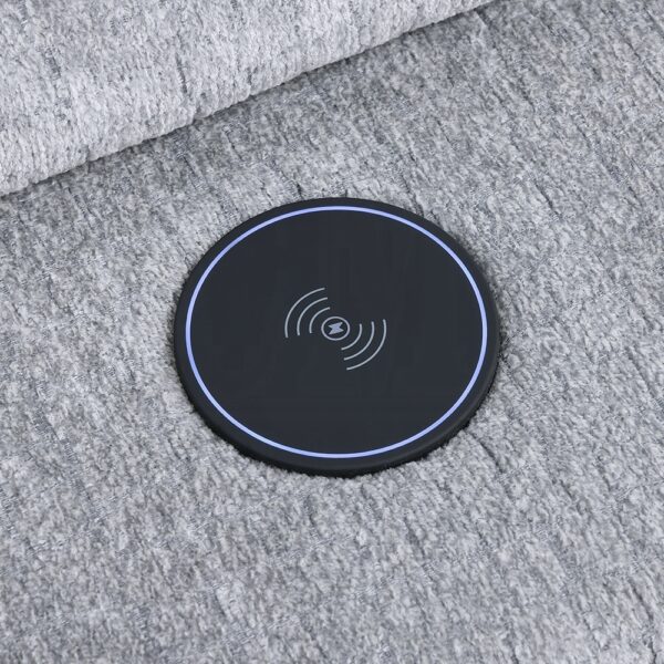 Fullar Light Gary Chenille Modular Console with Speaker & Cup Holder LV03311 By ACME - Image 5