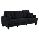 Moretaine Contemporary Black Sofa SL6932BK-SF-PK by Furniture of America - Image 4